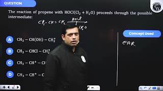 The reaction of propene with HOClCl2H2O proceeds through the possible intermediate [upl. by Dickson149]