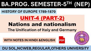 unit4 part2The Unification of Italy and Germany historyofeurope historymajor ba sem5 du [upl. by Yeslah]