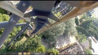 Katun Roller Coaster Front Seat POV  Mirabilandia Italy BampM Inverted OnRide [upl. by Labanna928]