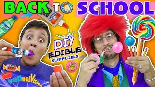 DIY EDIBLE SCHOOL SUPPLIES Teacher vs Supplies FUNnel Vision Back to School Skit [upl. by Montague470]