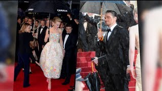 Nicole Kidman and Leonardo DiCaprio Get Wet at Rain Soaked Cannes Film Festival Opening [upl. by Aicat]