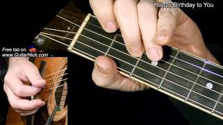 HAPPY BIRTHDAY Flatpicking Guitar Lesson  TAB by GuitarNick [upl. by Esertak]