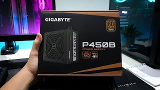 FONTE GIGABYTE P450B 450W 80 Plus Bronze Unboxing é Review [upl. by Nahsyar140]