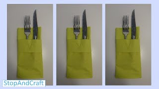 How to Fold a Napkin to Hold Cutlery [upl. by Bland15]