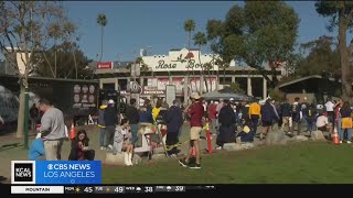 Crowds descend on Pasadena for Rose Parade festivities and Rose Bowl game [upl. by Janeta]