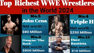 Top Richest WWE Wrestlers in the World 2024  EARTH DATA LIST [upl. by Trovillion892]