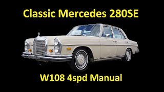 W108 1969 MERCEDES BENZ 280SE FOR SALE 4 SPD MANUAL CLASSIC CAR [upl. by Aleakim105]