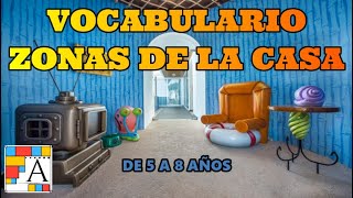 🏠Partes de la casa en inglés para niños de primaria Pronunciación Zonas de la casa🏠 [upl. by Barlow]