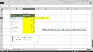 excel337  Zamiana tekstu na liczby  D  liczby dodatnie C  liczby ujemne  formuła Billa [upl. by Fariss]