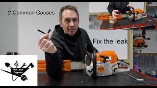 How to fix a bar oil leak on a Stihl chainsaw [upl. by Hillegass]