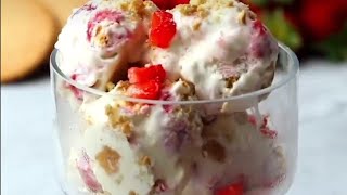 How to make No churn strawberry cheesecake ice cream [upl. by Ttenrag907]