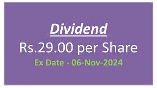 Dividend of Rs2900  Dividend in November 2024  Upcoming Dividend in November 2024 [upl. by Eelra353]