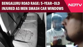 Bengaluru Road Rage  5YearOld Injured As Men Smash Car Windows [upl. by Hseyaj]