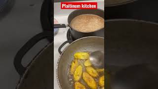 Jamaican style fried plantains in platinum kitchen [upl. by Fanechka]