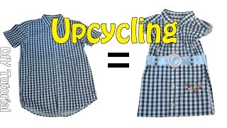 ERWACHSENEN HEMD  KINDERKLEID NÄHEN  DIY Upcycling  Nähen für Anfänger [upl. by Eoz]