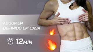 Treino para rasgar e definir o abdomen em casa  Carol Borba [upl. by Ellerrehs]