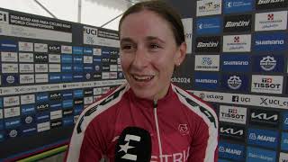 Christina Schweinberger  Interview at the finish  World Championships ITT Zürich 2024 [upl. by Anyr]