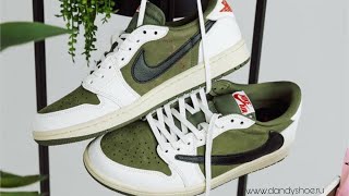 Air Jordan 1 Low Travis Scott “Medium Olive” Review Unboxing  On Feet from dandyshoeru [upl. by Baseler]