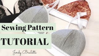 Bralette Sewing Pattern Tutorial  Jordy Bralette Patten  Emerald Erin [upl. by Huxham477]