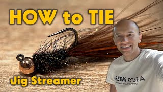 How to Tie jig streamer barbless easy dressing pattern all fly tying best trout tutorial sculpin [upl. by Isdnil]