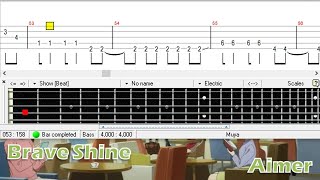 Brave Shine  Aimer Bass TAB [upl. by Rothberg223]