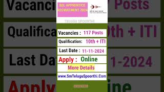 Today Jobs  BDL APPRENTICE RECRUITMENT 2024  How to Apply BDL BDLJobs TeluguSpoorthiJobs [upl. by Annie]