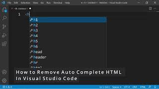 Disable HTML Auto Complete Feature in Visual Studio Code [upl. by Eimaral]