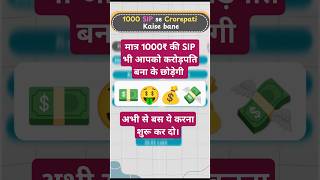 1000 sip se Crorepati Kaise bane  Power of Long term investing शॉर्ट्स finance stockmarket [upl. by Milli]