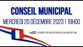 Conseil municipal Vallauris 20 Decembre 2023 [upl. by Akired]