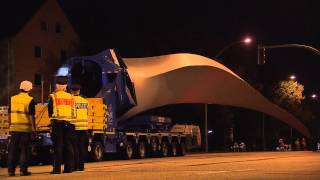 WindEnergy Hamburg 2014 Extraordinary heavyload transport [upl. by Nifares]