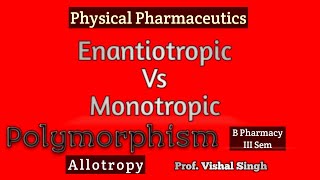 Polymorphism Enantiotropic Vs Monotropic Polymorph Difference [upl. by Borman]