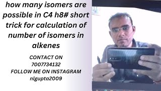 how many isomers are possible in C4 h8 short trick for calculation of number of isomers in alkenes [upl. by Ainirtac]