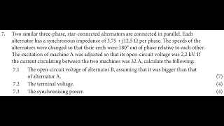 Electrotechnics N5 AC Machines Part 6 Parallel Operation of Alternators mathszoneafricanmotives [upl. by Eilagam568]