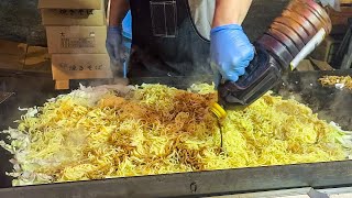 japanese street food  fried noodles yakisoba 焼きそば [upl. by Eilyab]