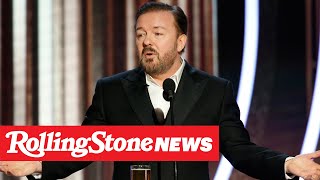 Ricky Gervais Blasts Hollywood in Hilarious Golden Globes Monologue  RS News 1620 [upl. by Laehpar758]