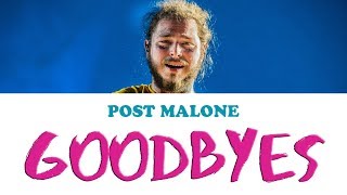 Goodbyes  Post Malone  Karaoke Instrumental with lyrics ft Young Thug [upl. by Tiena]