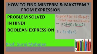 Expand expression to find minterm amp maxterm how to find minterm and maxterm boolean expression [upl. by Ylrevaw]