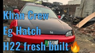 Eg hatchback H22 setup built by khan crew cars automobile foryou honda viral [upl. by Asserac]