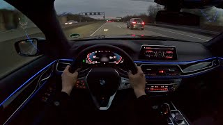 2021 BMW 730d  286 HP  NIGHT POV DRIVE  TOP SPEED on the AUTOBAHN  Frankfurt  ASMR [upl. by Domingo]