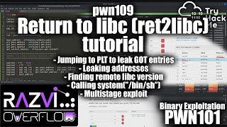 Exploiting Return to Libc ret2libc tutorial  pwn109  PWN101  TryHackMe [upl. by Kellia896]