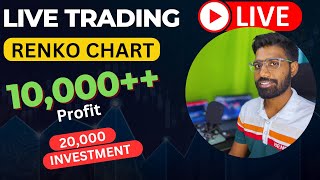 Renko Chart Live Trading  10000 Profit Booked With Renko Strategy [upl. by Cavuoto]