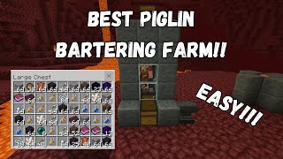 Best Piglin Bartering Farm  Minecraft Bedrock tutorial 121 [upl. by Llehctim]