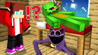 How SCARY CAT MONSTER DRAGGED Mikey and JJ UNDER THE BED in Minecraft Maizen [upl. by Ennaus]