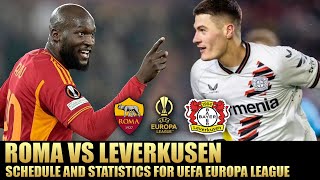 Roma vs Leverkusen Schedule and Statistics for First Leg Uefa Europa League [upl. by Anahsek]