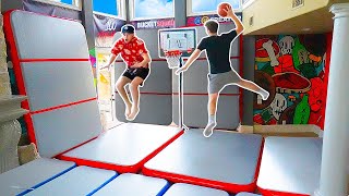 I Built A Slamball Trampoline Court In My House [upl. by Adnovay]