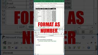 Format Value with Excel VBA shorts [upl. by Ybok]