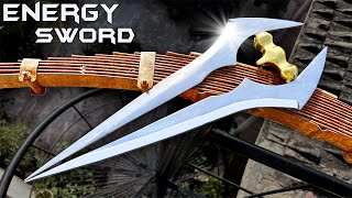 Hands Forged Halo Energy SWORD out of Rusty Leaf SPRING [upl. by Mayeda]