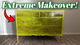 Extreme Furniture Makeover Ugly Dresser Transformed into a Beautiful Dresser [upl. by Zane]