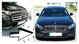 Replacing old Mercedes W213 Avangard Front grill with Panamericana GT AMG Grill [upl. by Bertolde151]