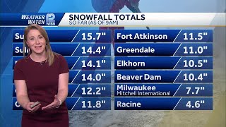 SE Wisconsin BlizzardLike Storm Timing road conditions and snowfall totals [upl. by Ennywg]